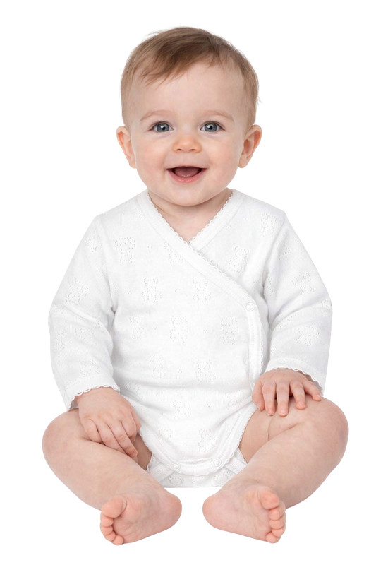 Body bébé croisé en coton blanc