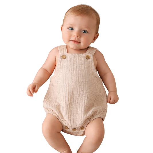Barboteuse bébé à bretelles en coton