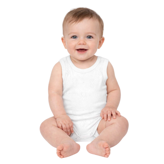 Body bébé sans manches en coton blanc