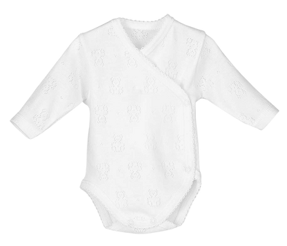 Body bébé croisé en coton blanc
