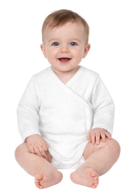 Body bébé croisé en coton blanc