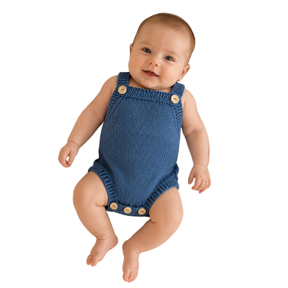 Barboteuse bebe en maille coton/merinos