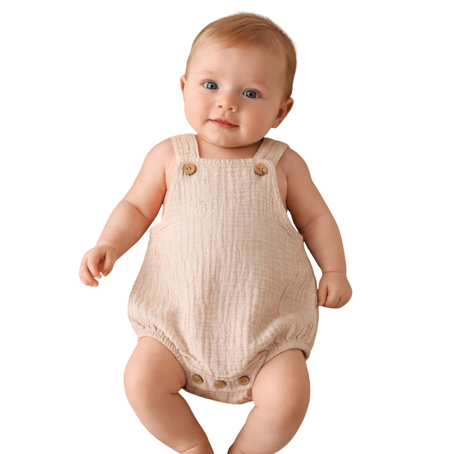 Barboteuse bébé à bretelles en coton