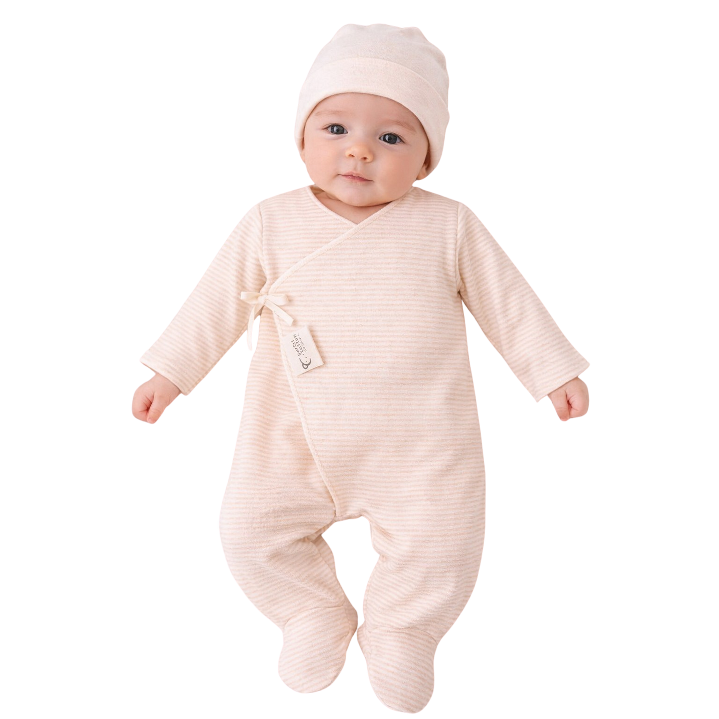 Pyjama bébé rayé en coton biologique