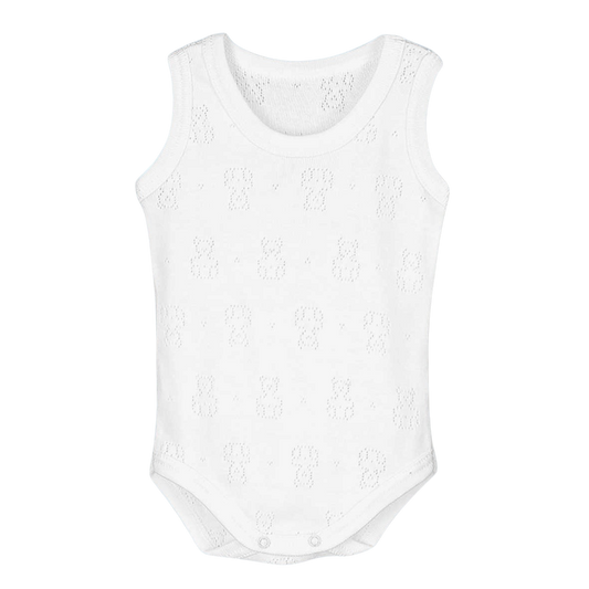 Body bébé sans manches en coton blanc