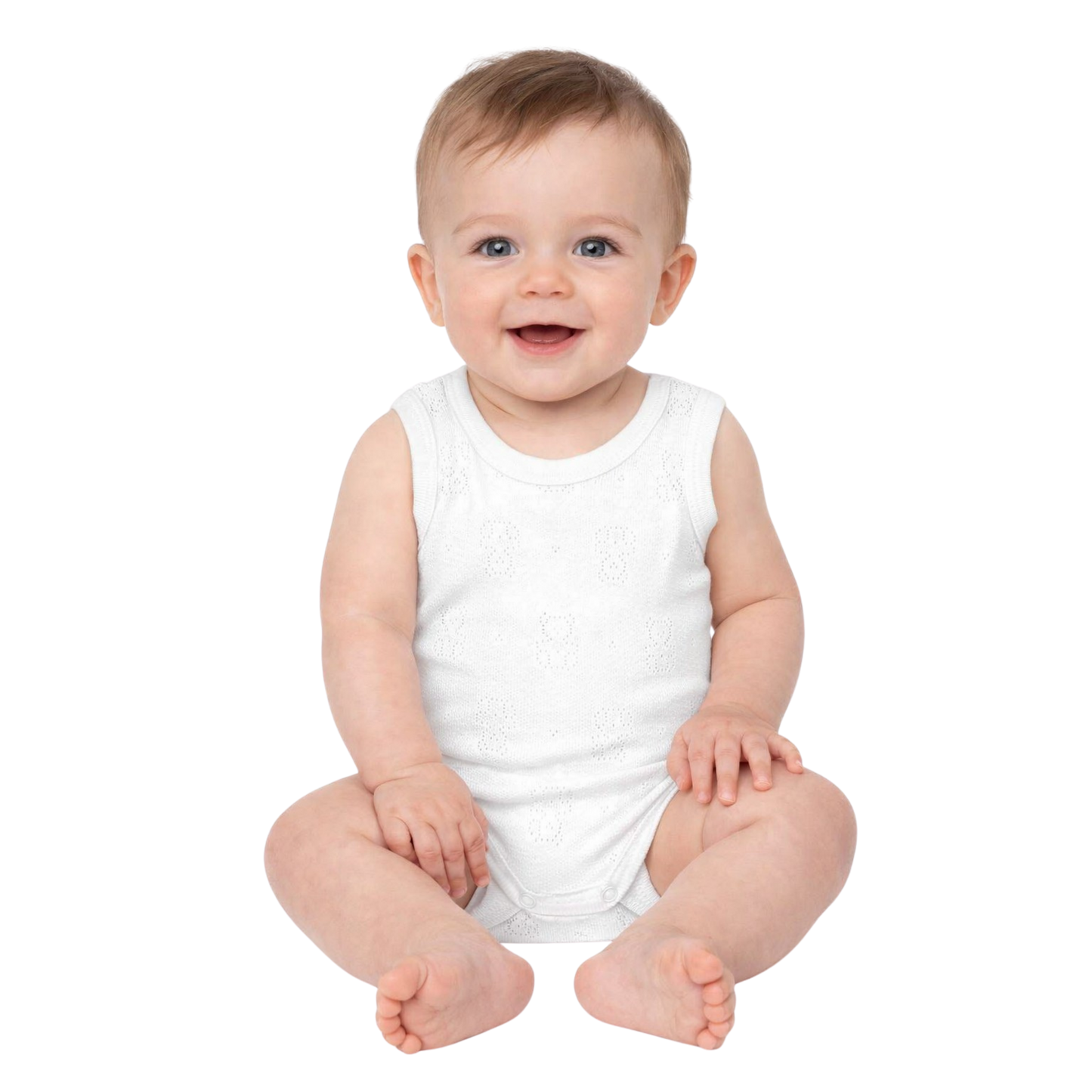 Body bébé sans manches en coton blanc