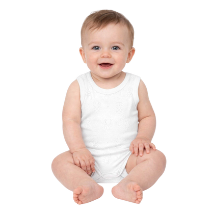 Body bébé sans manches en coton blanc
