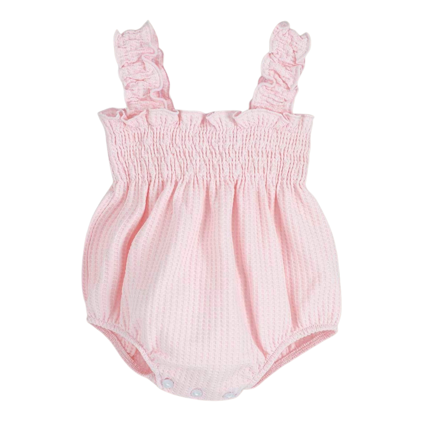 Barboteuse bébé à bretelles en coton rose