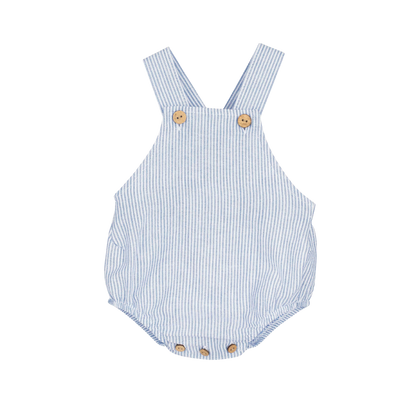 Barboteuse bébé à bretelles rayée en coton