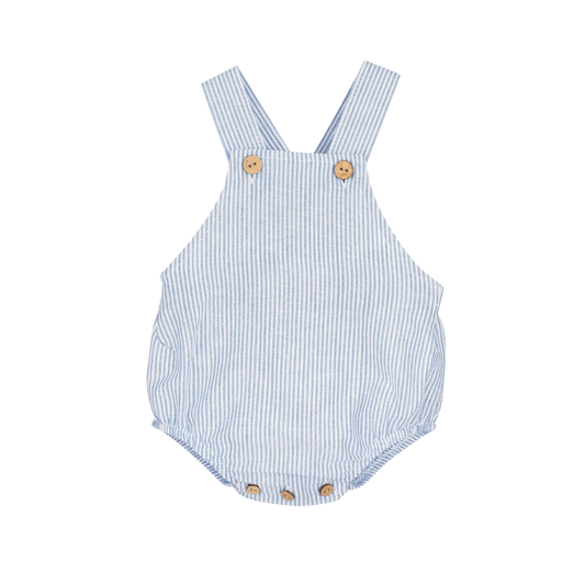 Barboteuse bébé à bretelles rayée en coton