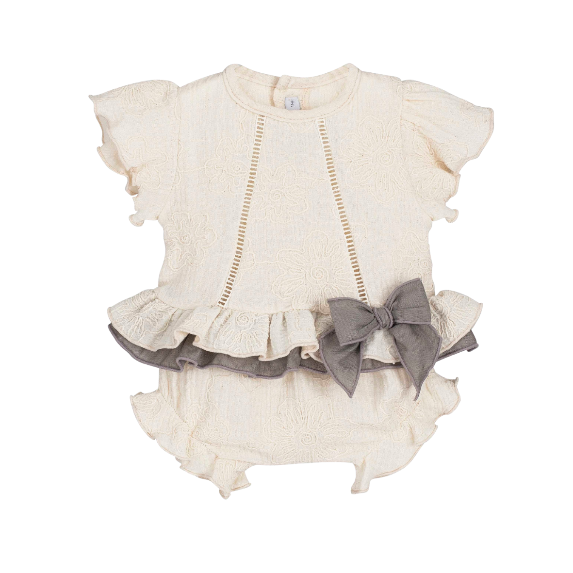 Ensemble bébé 2 pièces fleuri en coton