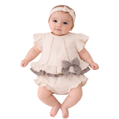 Ensemble bébé 2 pièces fleuri en coton