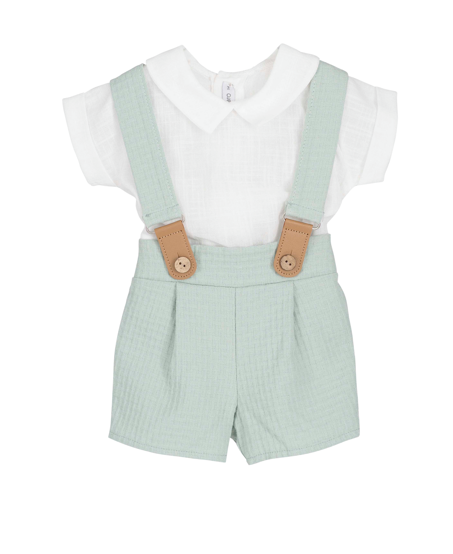 Ensemble salopette & chemise bébé en coton