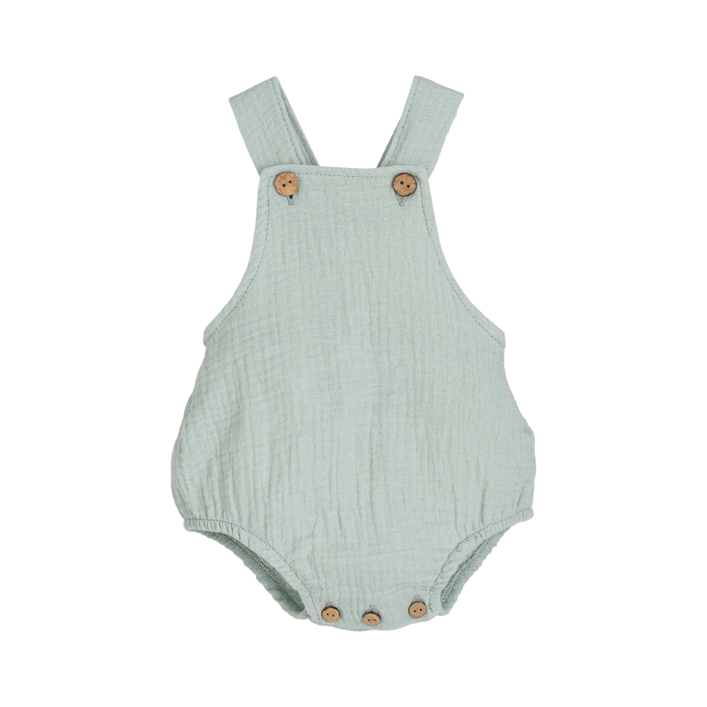Barboteuse bébé à bretelles en coton vert